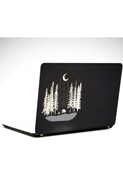 Ay ve Ağaçlar Laptop Sticker
