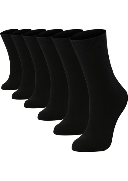 6'li Kadın Bambu Siyah Çorap - Uzun fiyatları