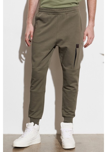 Regular Fit Normal Kesim %100 Pamuk Haki Jogger Eşofman Altı