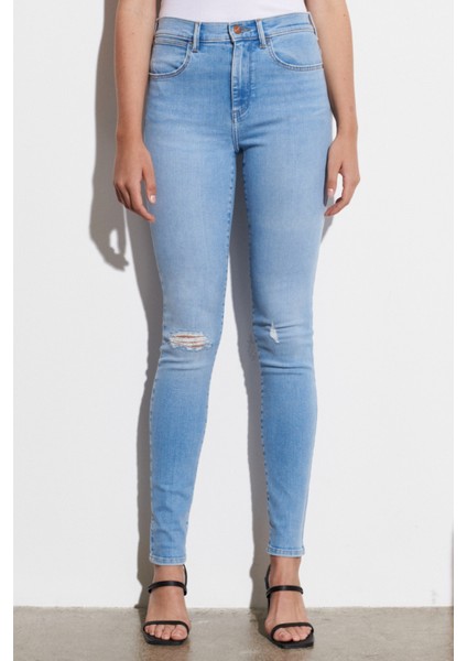Skinny Fit Dar Kesim Yüksek Bel Esnek Jean Kot Pantolon