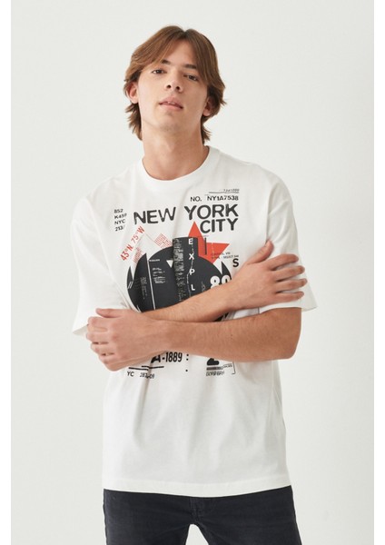 Erkek Loose Fit Pamuk Bisiklet Yaka Tişört modelleri