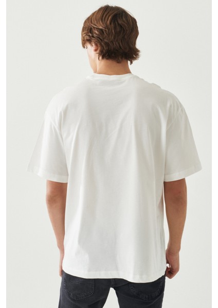 Erkek Loose Fit Pamuk Bisiklet Yaka Tişört indirimleri