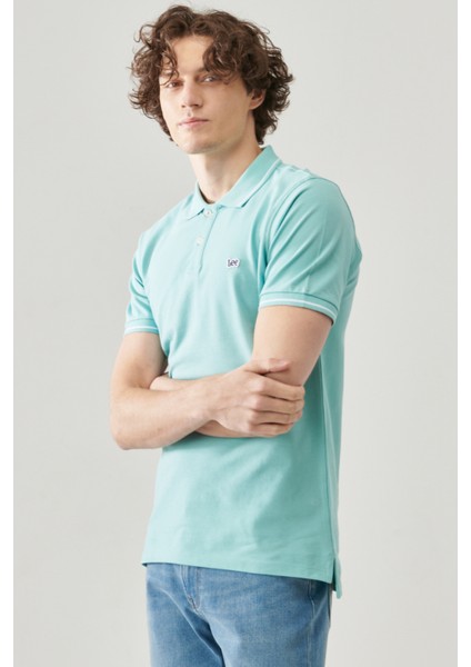 Slim Fit Dar Kesim Polo Yaka %100 Pamuk Tişört