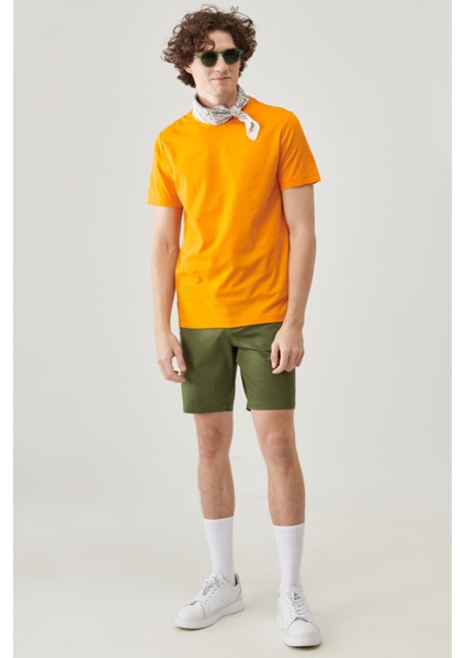 Regular Fit Rahat Kesim %100 Pamuk Kısa Kollu Crew Neck Tişört