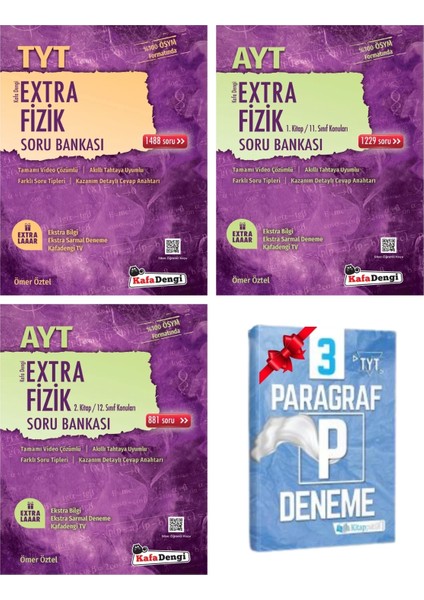 TYT Extra Fizik ve AYT Extra Fizik 1 ve 2. Kitap Soru Bankası