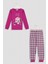Çok Renkli Kız Çocuk Holiday Pijama Takımı 4