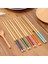 1 Çift Chopstick Yıkanabilir Desenli Bambu Yemek Sushi Çubuk 1