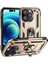 Apple iPhone 14 Pro Kapak Military Yüzüklü Stantlı Panzer Tank Kılıf - Gold 1
