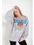 Kadın Chicago 76 Baskılı Oversize Sweatshirt 1