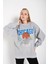 Kadın Chicago 76 Baskılı Oversize Sweatshirt 2