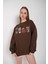 Kadın Oversize Coffee Baskılı Sweatshirt 1