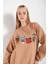 Kadın Oversize Coffee Baskılı Sweatshirt 3