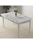 Concept Arp Serisi, Beyaz Mermer Desen Masa 70X110 Sabit Yemek Masası Takımı, 4 Sandalye 2