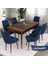 Concept Ram Serisi , Barok Ahşap Desen 80X132 Açılabilir Yemek Masası Takımı, 6 Sandalye 1