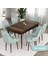 Concept Ram Serisi , Barok Ahşap Desen 80X132 Açılabilir Yemek Masası Takımı, 6 Sandalye 1