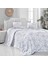Bambu Baskılı Tek Kişilik Polar Battaniye Seti /H-204559-PEONY Grey 1