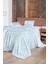 Bambu Baskılı Tek Kişilik Polar Battaniye Seti /H-104556-PERU Blue 1