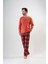 203104-3827 Erkek Uzun Kol Kiremit Pijama Takımı 1