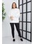 Kadın Line Art Sırt Baskılı Oversize Sweatshirt Oversize 2