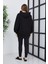 Kadın Line Art Baskılı Oversize Sweatshirt Oversize 5