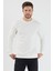 Plaın Erkek Ekru Basic Bisiklet Yaka Ince Sweatshirt 4