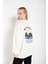 Kadın Mountainous Baskılı Oversize Sweatshirt 1