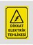 Dikkat Elektrik Tehlikesi Uyarı Levhası Aliminyum Metal Levha Baskı 1