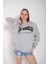 Kadın Los Angeles Baskılı Oversize Sweatshirt 2