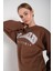 Kadın Los Angeles Baskılı Oversize Sweatshirt 3