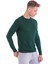 Koyu Yeşil Regular Fit Çizgili Yün Bisiklet Yaka Triko Kazak 3
