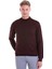 Bordo Regular Fit Düz Yün Yarım Balıkçı Yaka Triko Kazak 3
