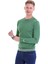 Yeşil Regular Fit Çizgili Yün Bisiklet Yaka Triko Kazak 2