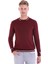 Bordo Regular Fit Çizgili Yün Bisiklet Yaka Triko Kazak 1
