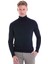 Lacivert Regular Fit Desenli Balıkçı Yaka Yün Triko Kazak 1