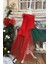 Kız Çocuk Asimetrik Kırmızı Yeşil Tütü Noel Elbise, Parti Elbisesi, Doğum Günü Elbisesi, Bandana 1
