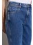 Kadın Mom Straight Fit Yüksek Bel Esnek Jean Kot Pantolon 3