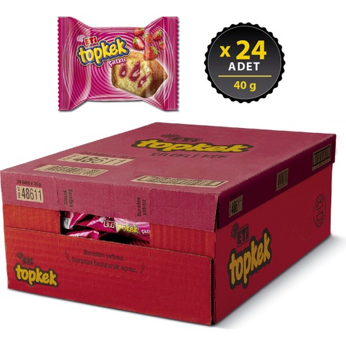 Eti Topkek Çilekli 40 g x 24 Adet