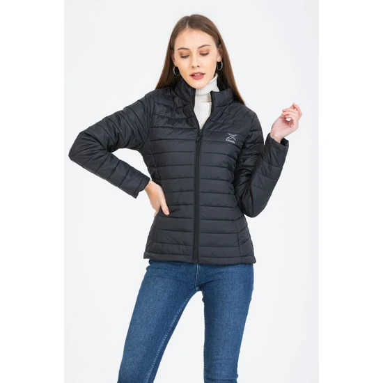 Kinetix SN659 Basıc Padded Coat Siyah Günlük Kadın Şişme Mont