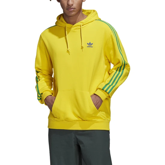 Adidas Kapüşon Yaka Mavi - Sarı Erkek Sweatshirt HK7398 Fb Natıons Hdy