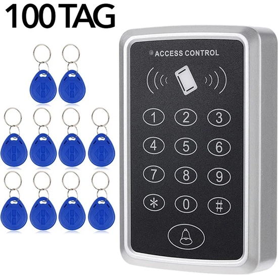 Electrimax - Rfıd Şifreli Kapı Kilidi - Kartlı Geçiş Kontrol Sistemi , 100 Adet Proximity Anahtarlık