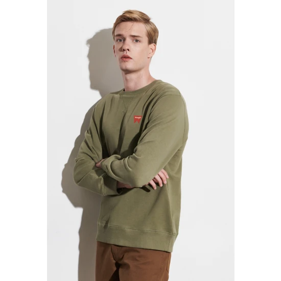 WRANGLER Erkek Regular Fit Normal Kesim Pamuk Bisiklet Yaka Sweatshirt