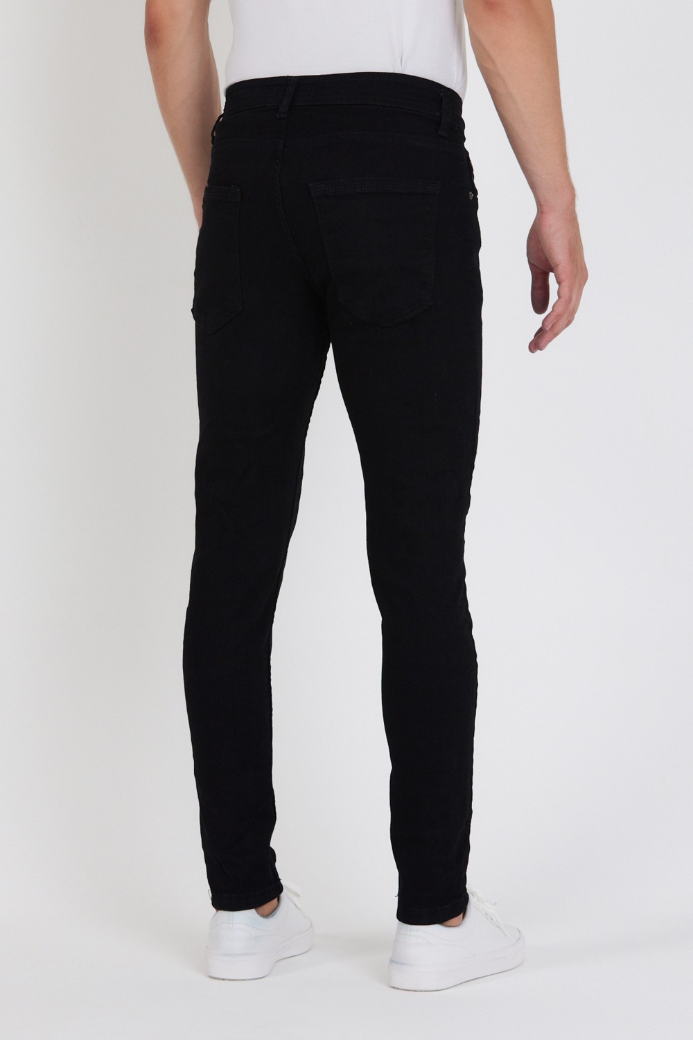 New Time Erkek Skinny Fit Likralı Düz Jeans %100 Pamuklu Siyah Modern Tasarım görsel 2