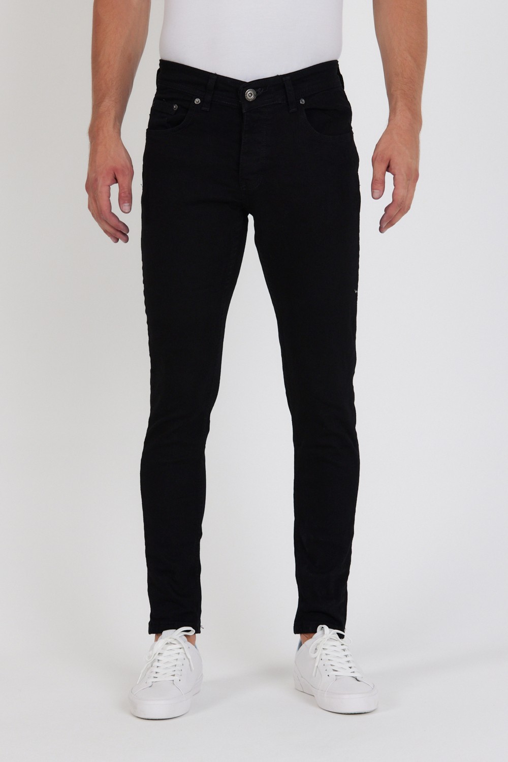 New Time Erkek Skinny Fit Likralı Düz Jeans %100 Pamuklu Siyah Modern Tasarım görsel 3