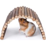 Alyones Hamster Fare Sıçan Kuşlar İçin Eğlenceli Ahşap Merdiven Köprü 20cm x 10cm Doğal Malzeme ile