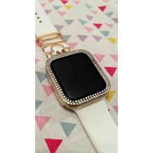 Bushco Store Apple Watch 38 mm Rose Gold Taşlı Kasa Koruyucu