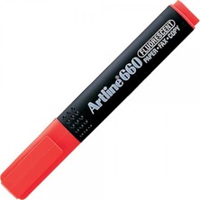 Artline : 660 Kesik Uç Fosforlu Kalem : 1,0 - 4,0 mm : Fosforlu Kırmızı
