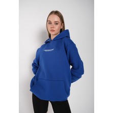 Trendseninle Kadın Mad For Nothing Baskılı Oversize Kapüşonlu Sweatshirt