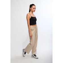 Legginup Siyah Kadın Askılı Crop Top - Lones