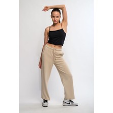 Legginup Siyah Kadın Askılı Crop Top - Lones