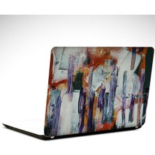 Beyaz Mavi Soyut Laptop Sticker